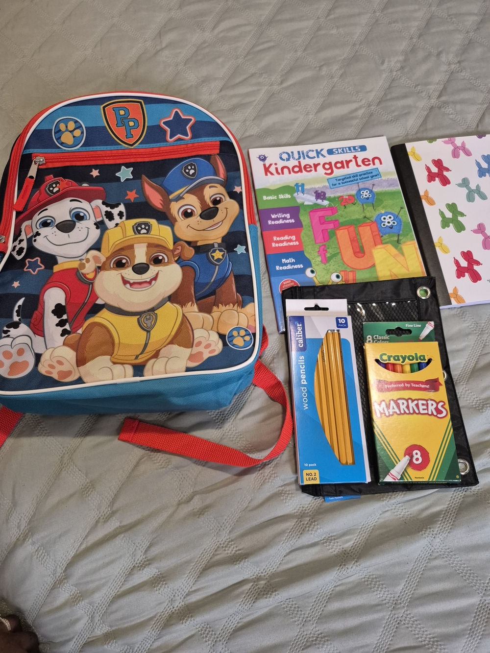 Paw Patrol Blue Kids Backpack with School Supplies